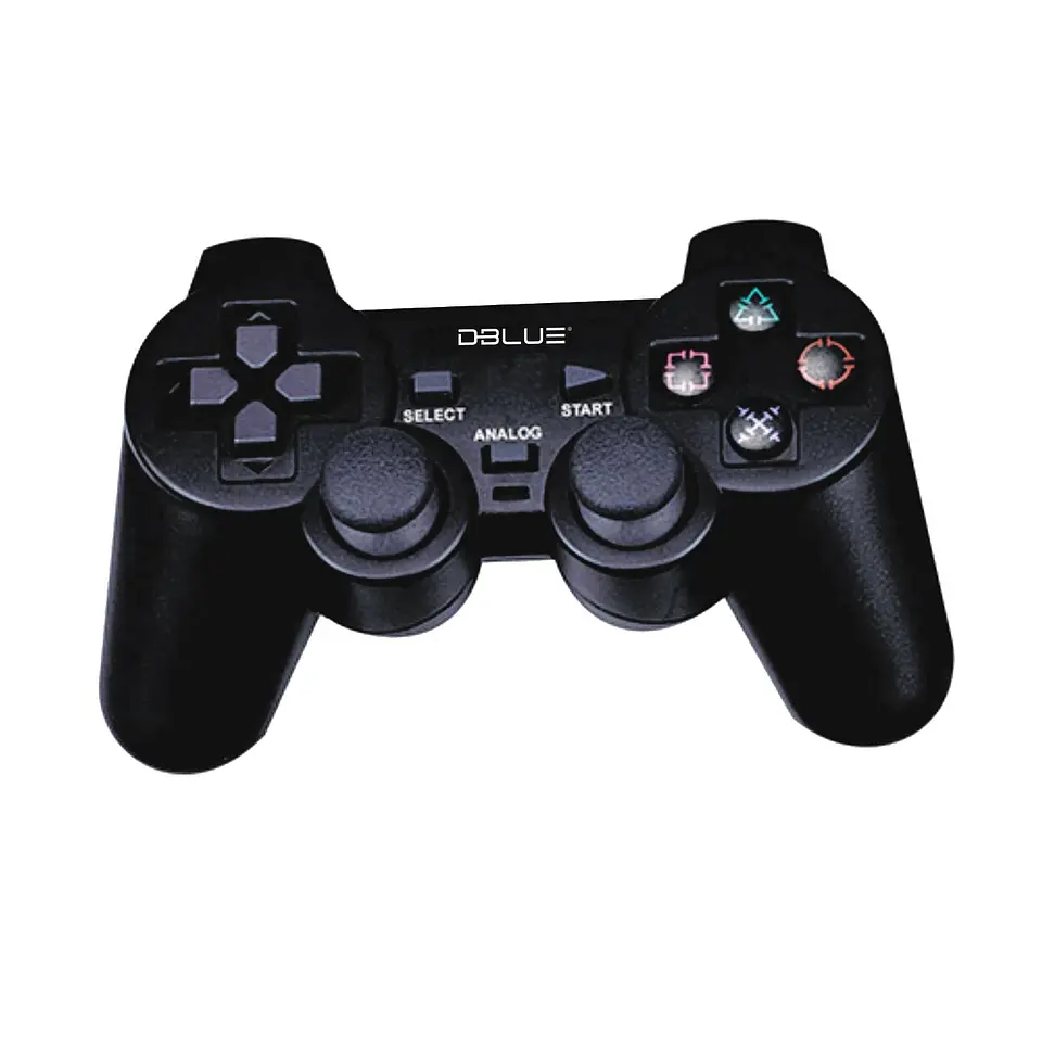 joypad USB doublé vibración pc black dblue 1