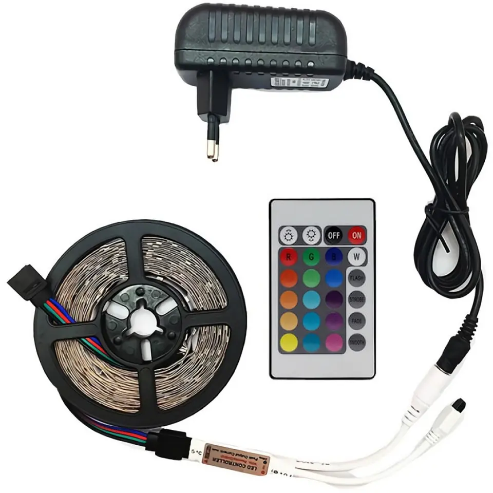 Tira luces LED 5M con transformador LED RGB 2