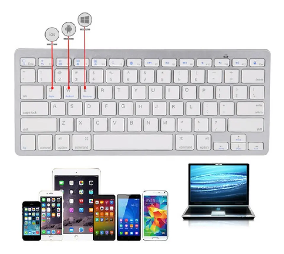 Mini teclado BLUETOOTH inalambrico portatil ultradelgado 3