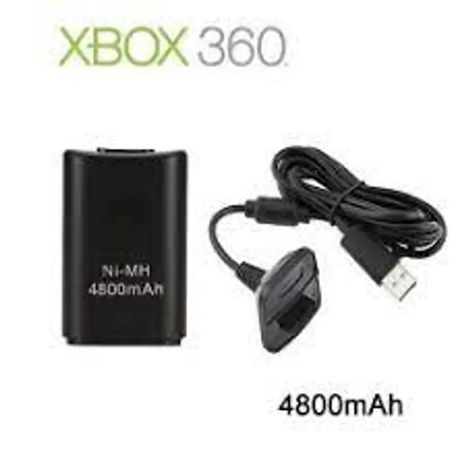 Batería Recargable Xbox 360 4800 Mah Kit + Cable Cargador 3