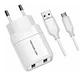 Cargador MicroUSB rapido QC 2.4 blanco - Miniatura 1