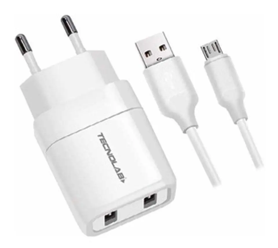 Cargador MicroUSB rapido QC 2.4 blanco 1