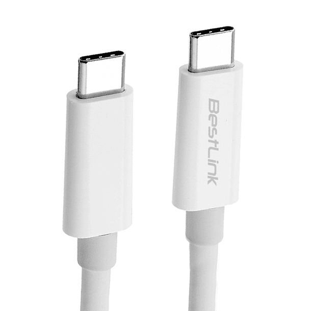 Cable de carga y datos USB-C A USB-C 18W 3A BLANCO 1 MTS  1
