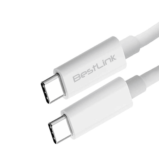 Cable de carga y datos USB-C A USB-C 18W 3A BLANCO 1 MTS  2