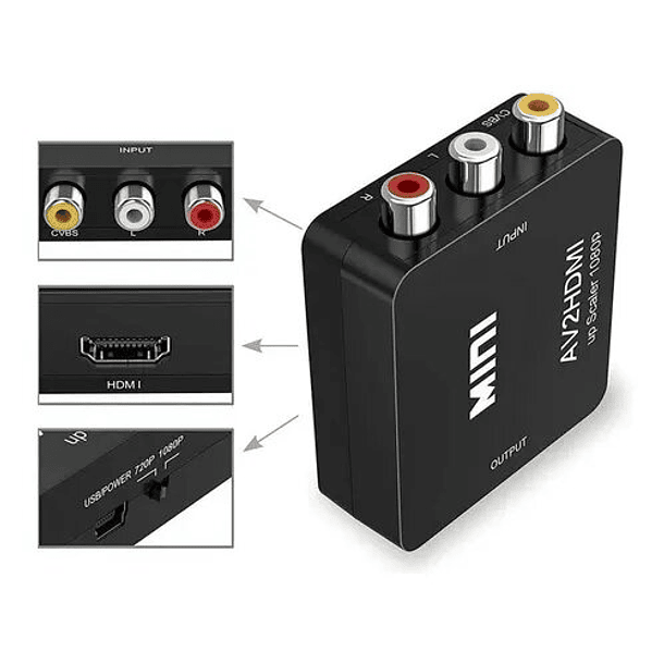 Adaptador de Imagen RCA a HDMI 1080p 3