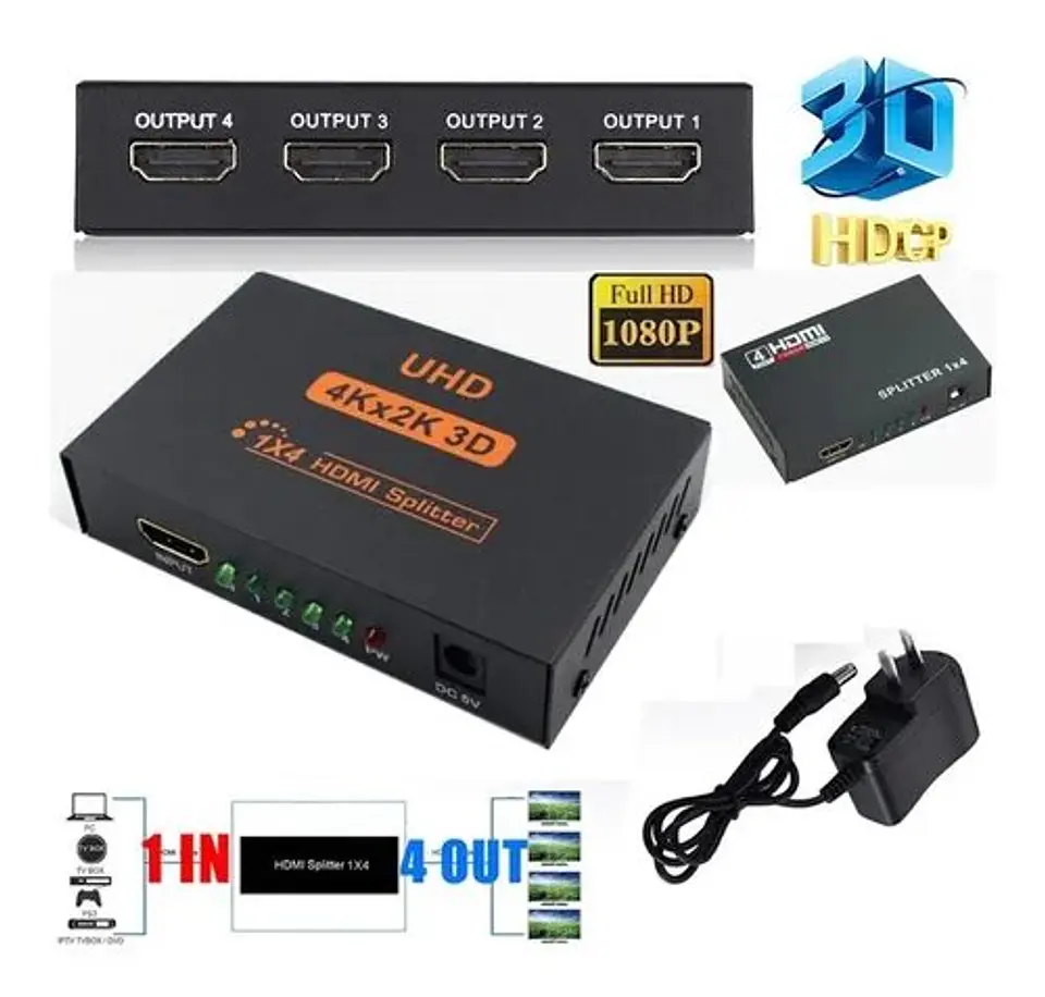 SPLITTER HDMI 4 puertos 4Kx2K 3