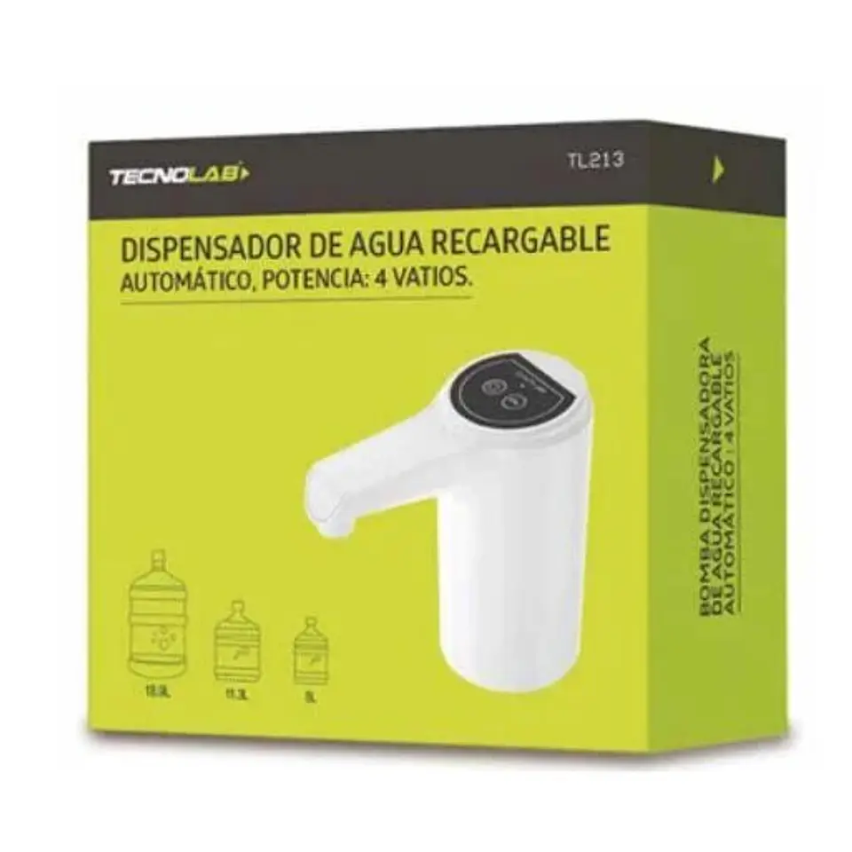 Dispensador De Agua Electrico Recargable Blanco Tecnolab 3