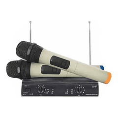 Microfono Dual Audiopro Inalámbrico UHF Professional