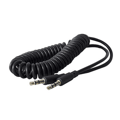 Cable Auxiliar 3.5 Mm Espiral Negro 1.8 Metros