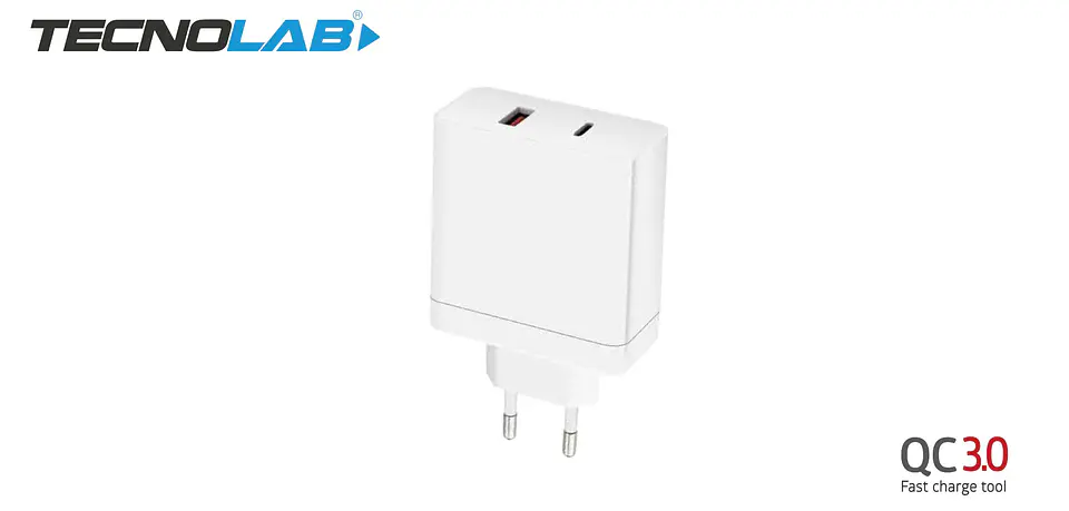 Cargador carga super rápida 36W USB-C + USB 3