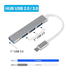 HUB 4 PUERTOS USB TIPO C CON USB 1 3.0 Y 3 USB 2.0