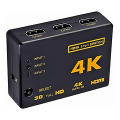 Switch Hdmi 4k 3x1 Splitter Video Full Hd Control Remoto
