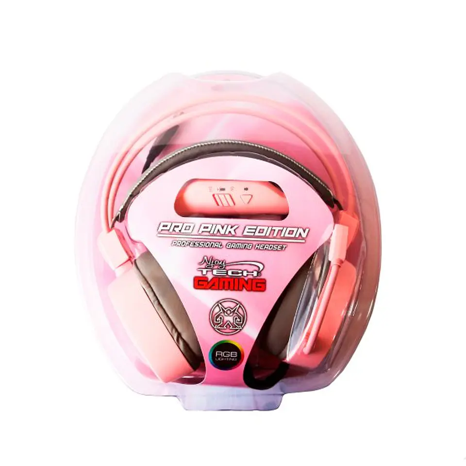 Audifonos GAMER USB 7.1 ROSADO RGB 4