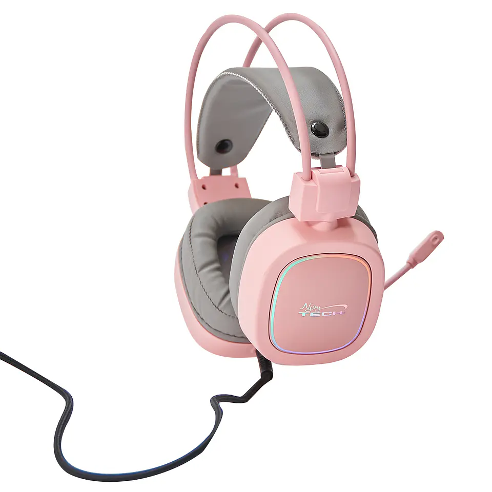 Audifonos GAMER USB 7.1 ROSADO RGB 2