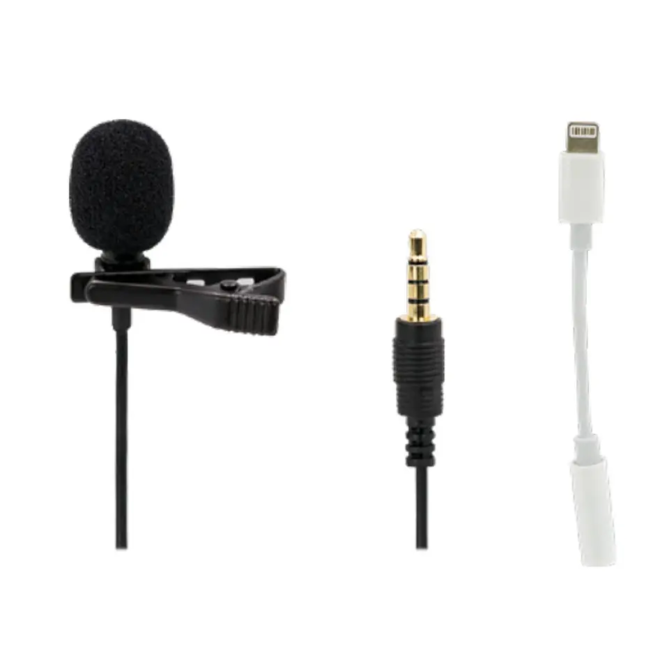 Microfono de solapa lavalier 3.5m adaptador IPHONE 1