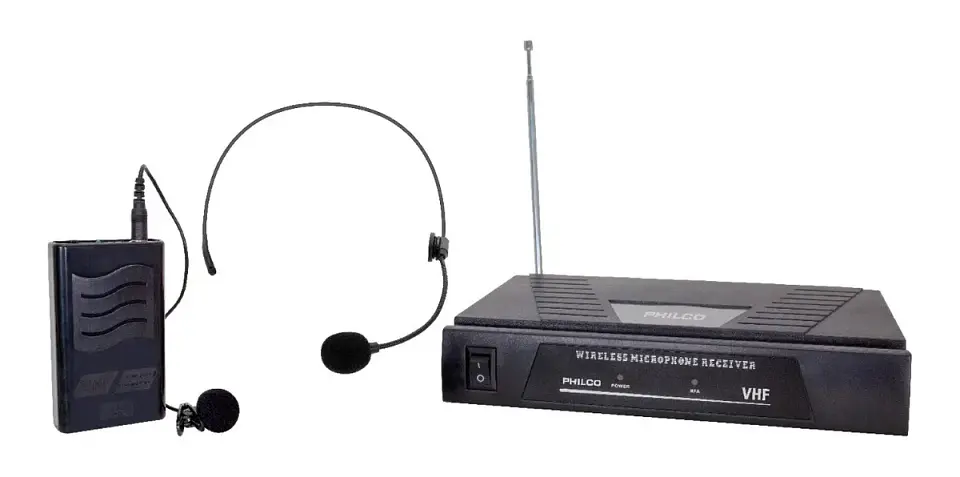 Microfono inalambrico 2 en 1 cintillo solapa VHF 1