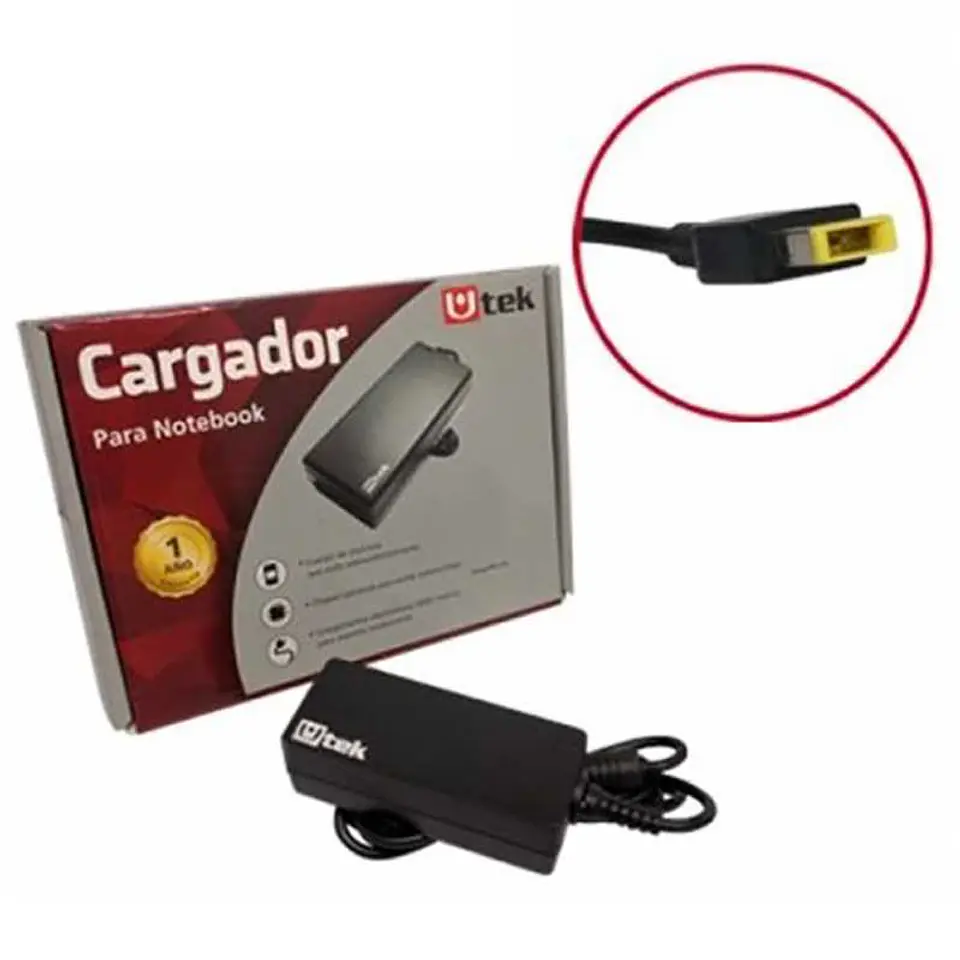 Cargador de notebook LENOVO 20V 3,25A PIN rectangular 2