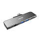 HUB USB-C 6 en 1  Microsoft Surface pro monitor dual y lector SD+TF - Miniatura 1