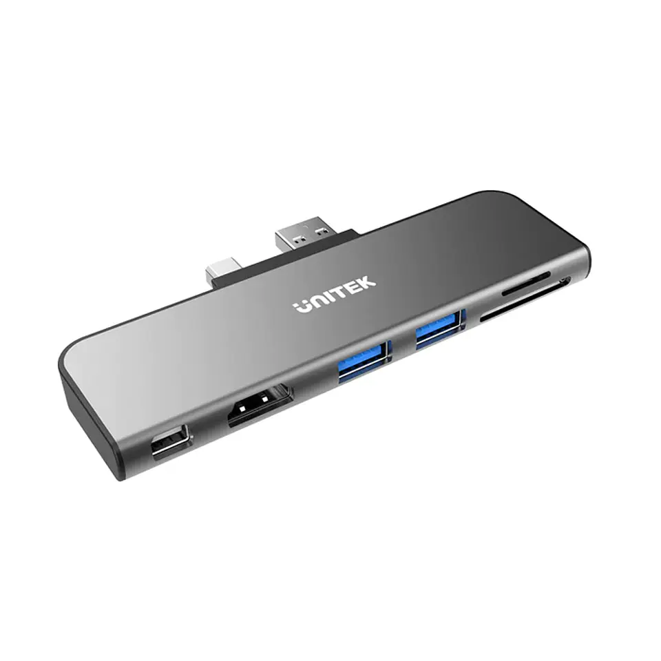 HUB USB-C 6 en 1  Microsoft Surface pro monitor dual y lector SD+TF 1