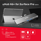 HUB USB-C 6 en 1  Microsoft Surface pro monitor dual y lector SD+TF 4