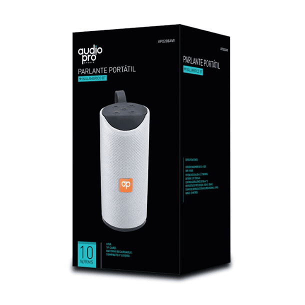 Parlante portatil BT audiopro GRIS AP02064W 3