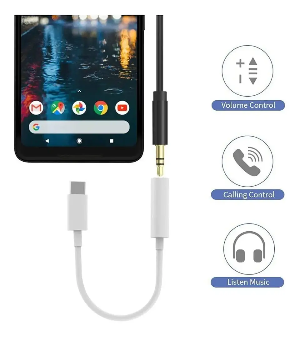 Adaptador de audio USB-C a 3.5 para audifonos 3