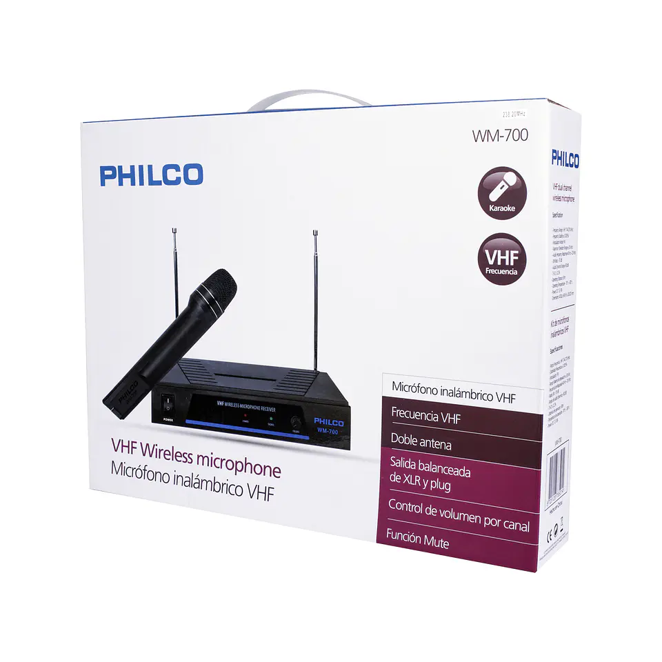 MICRÓFONO INALAMBRICO VHF PHILCO WM700 2