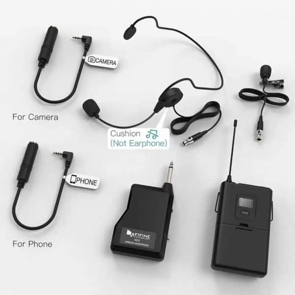 MICROFONO INALMBRICO DE SOLAPA UHF FIFINE K037B 3