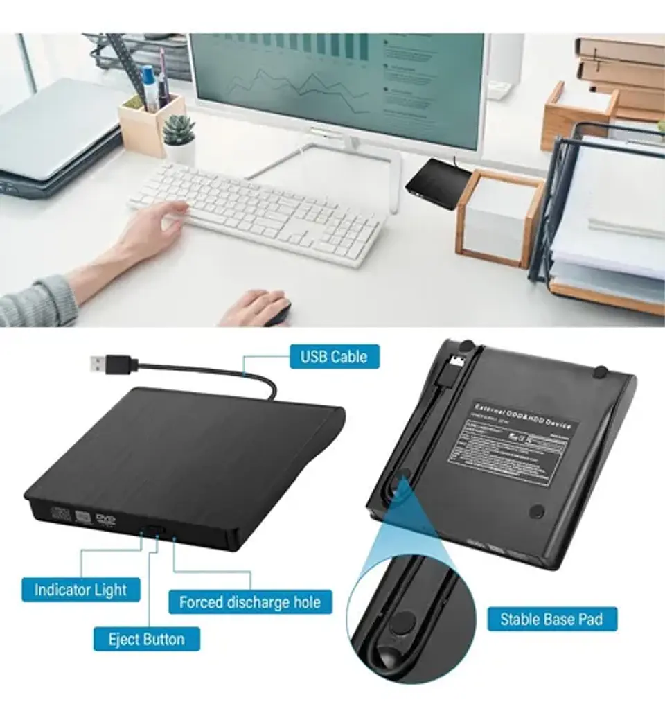 Lector y grabador USB 3.0 de CD/DVD 3