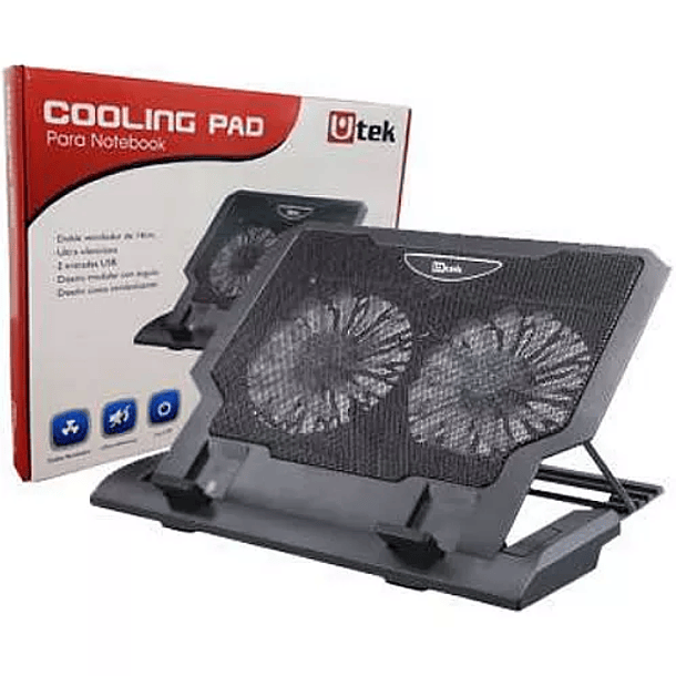 Base para notebook cooler 12-17 Doble ventilador 14cms ajustable 8