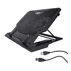 Base para notebook cooler 12-17 Doble ventilador 14cms ajustable 2