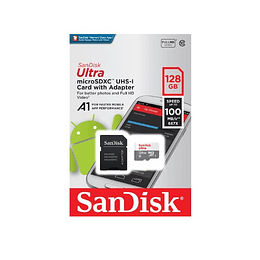 128 GB Tarjeta de memroia SANDISK ULTRA CON ADAPTADOR SD extra faster