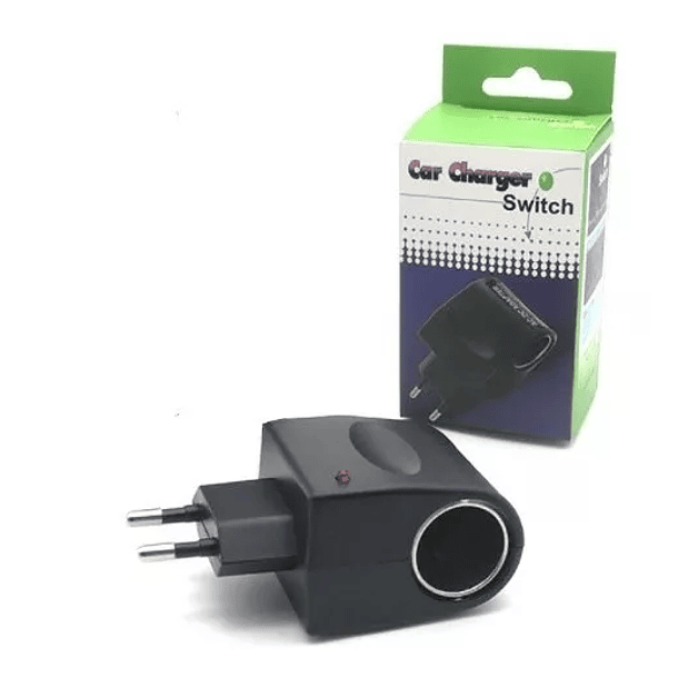 ADAPTADOR CONVERSOR 220V AC 12V DC CONECTOR ENCENDEDOR AUTO 1