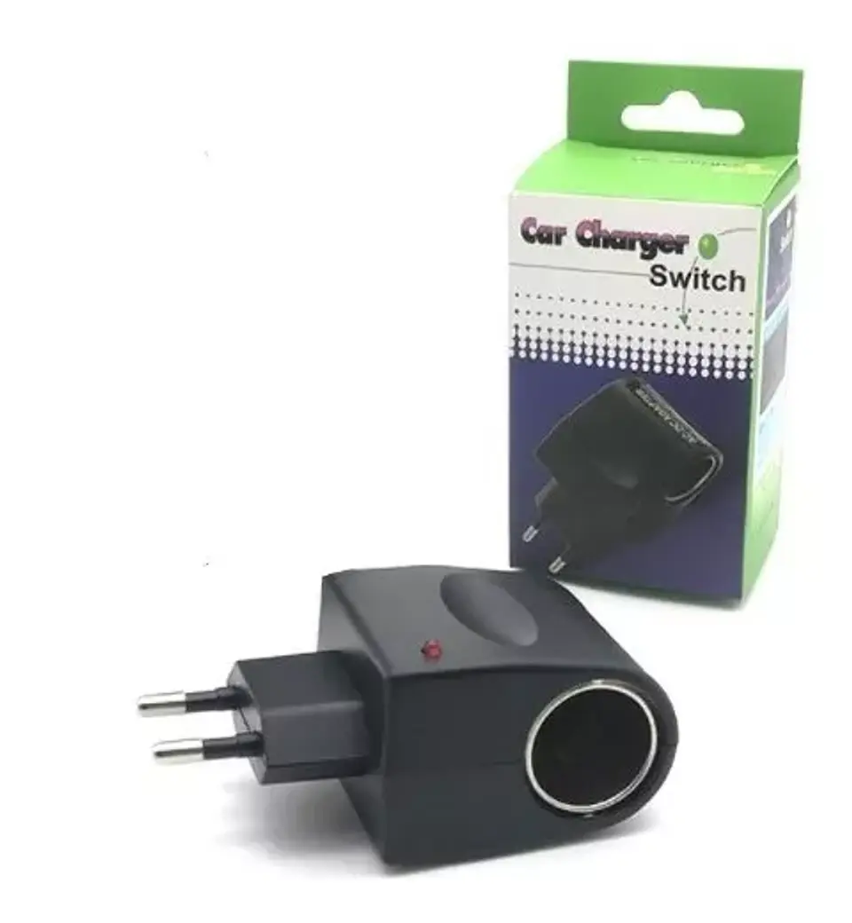 ADAPTADOR CONVERSOR 220V AC 12V DC CONECTOR ENCENDEDOR AUTO 1