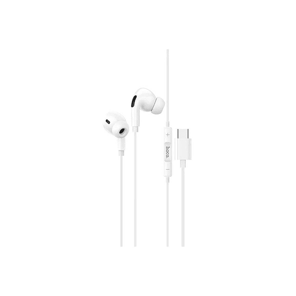 Audifono con cable manos libre USB-C HOCO blanco 2