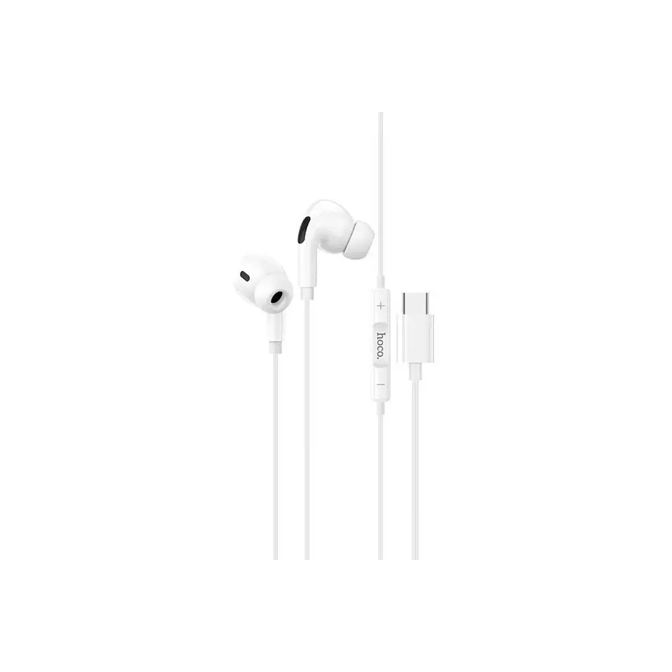 Audifono con cable manos libre USB-C HOCO blanco 2