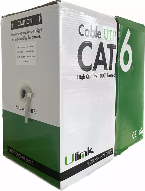 305M caja de cable de red Cat6, 23 AWG, CCA, 4x2x0,52mm