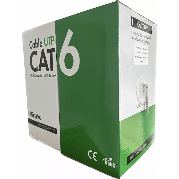 305M caja de cable de red Cat6, 23 AWG, CCA, 4x2x0,52mm 2