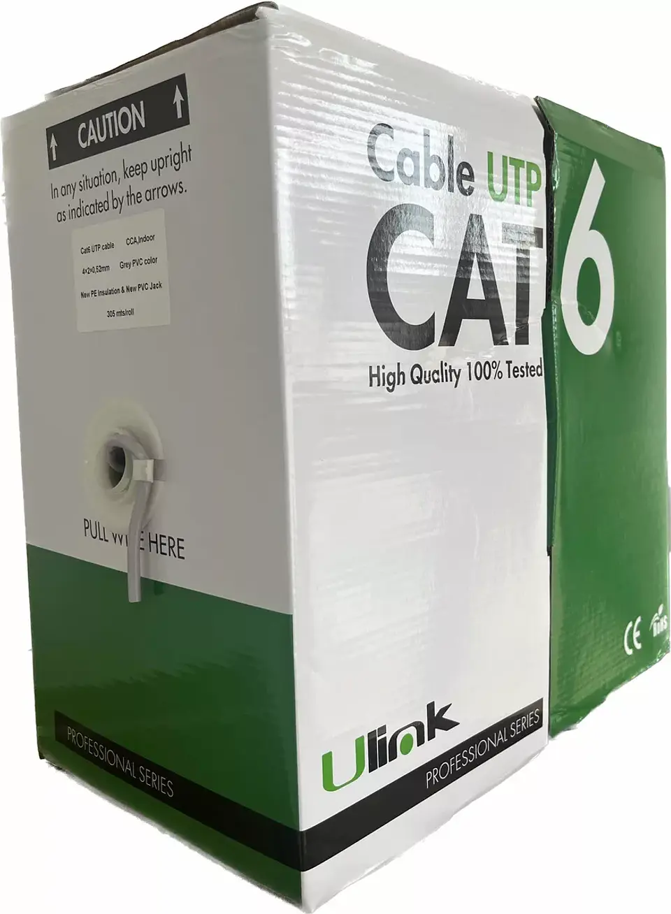 305M caja de cable de red Cat6, 23 AWG, CCA, 4x2x0,52mm 3