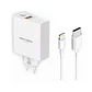 Cargador dual USB-C 20W y USB 3.0 + Cable USB-C a Lightning - Miniatura 1