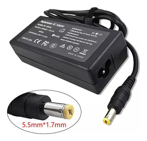 Cargador de notebook  ACER 19V 45W 2.37A 5.5 1.7MM