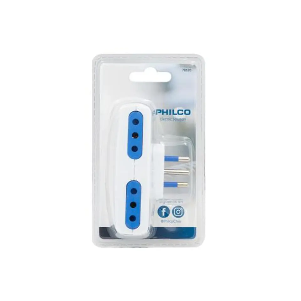 Enchufe cuadruple 2P + T 10A 250V BLANCO PHILCO 2