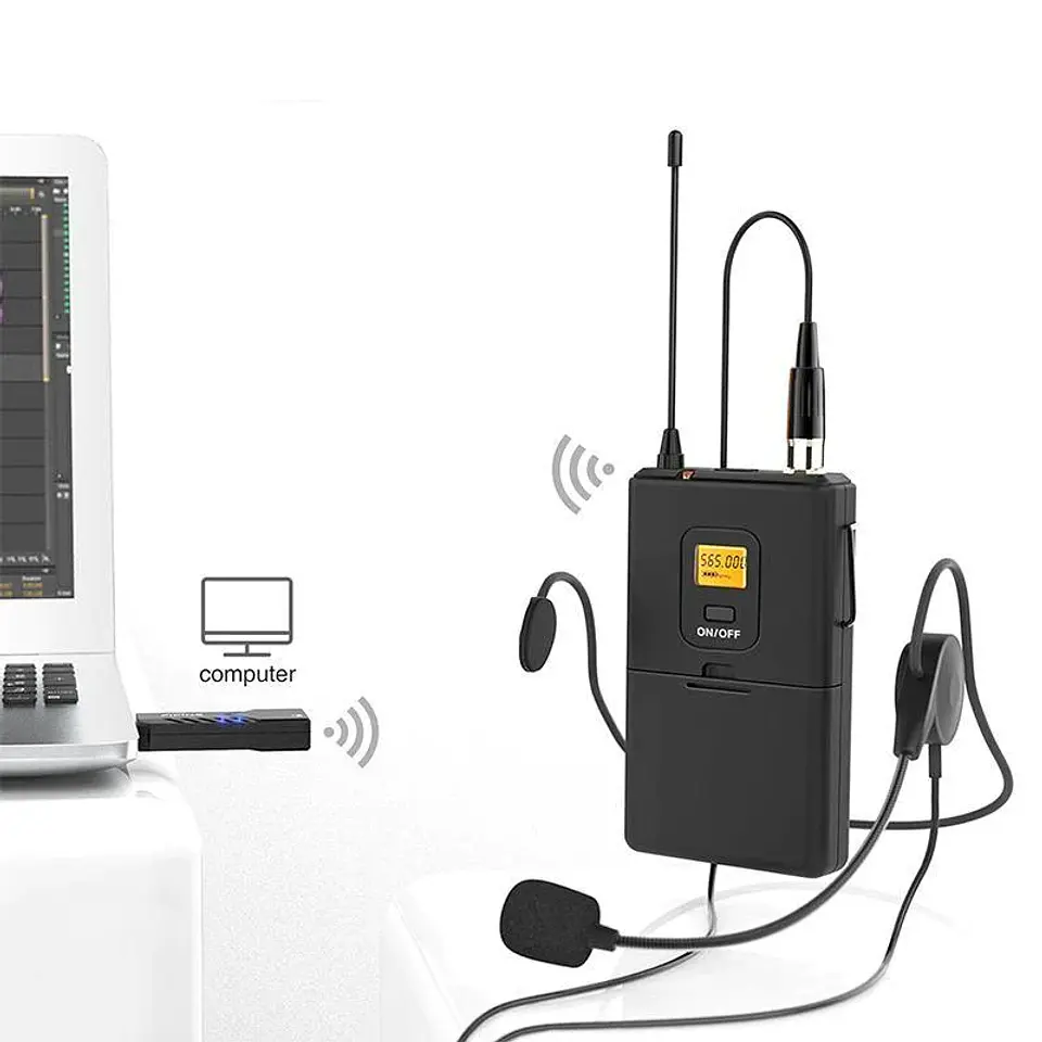 Microfono USB inalambrico de solapa FIFINE K031B 2