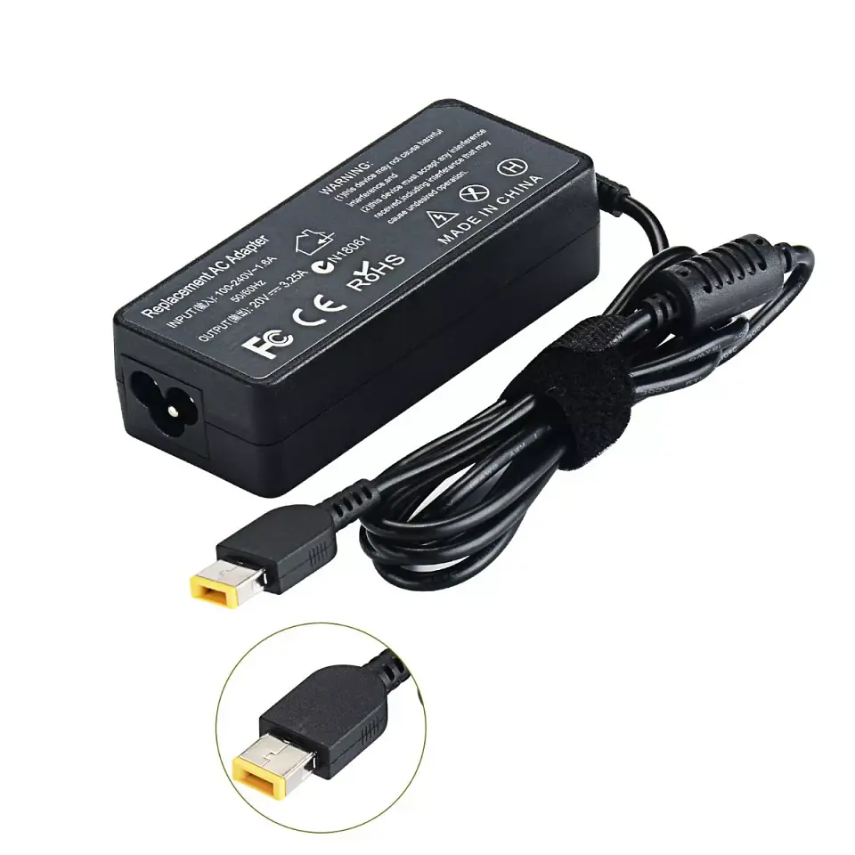 Cargador notebook para LENOVO 20V 3.25A 65W PIN rectangular 1