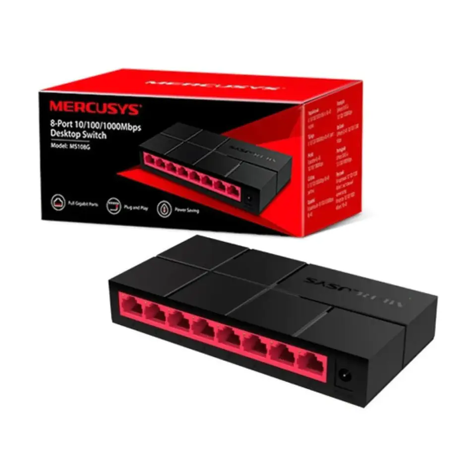 SWITCH DE RED MERCUSYS 8 PUERTOS 10/100/1000MBPS 2