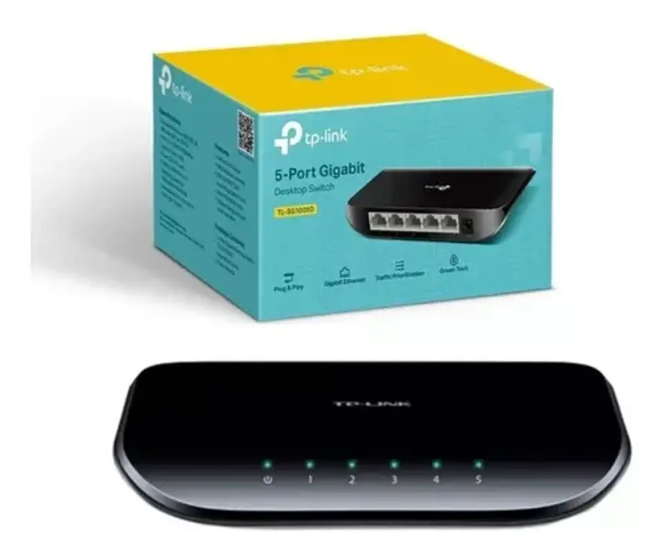 Switch Gigabit 5 Puertos Tp-link Tl-sg1005d 10/100/1000 Mbps 1
