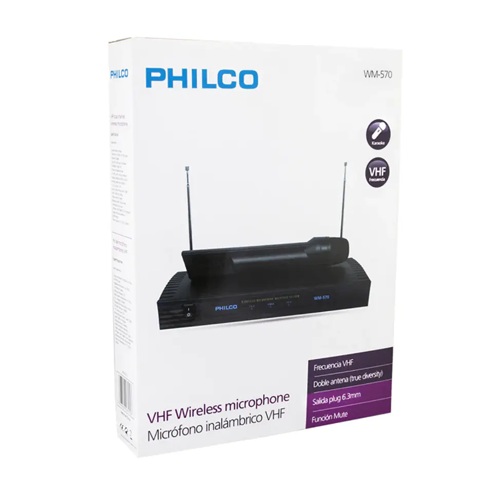 Set microfonos inalambricos VHF WM-570 PHILCO 2