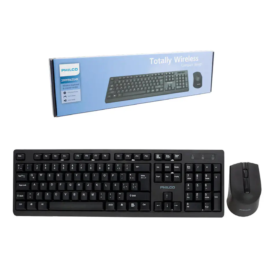 Combo teclado inalambrico + mouse PPR6354K NEGRO 1
