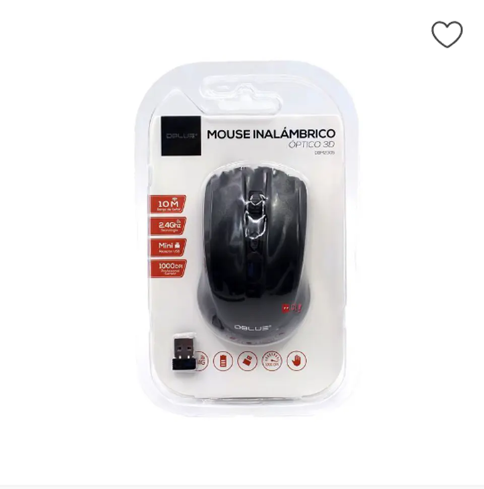 Mouse Inalámbrico Óptico De 3 Botones Color Negro 2