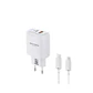 Cargador dual USB-C 20W y USB 3.0 + Cable USB-C  - Miniatura 1